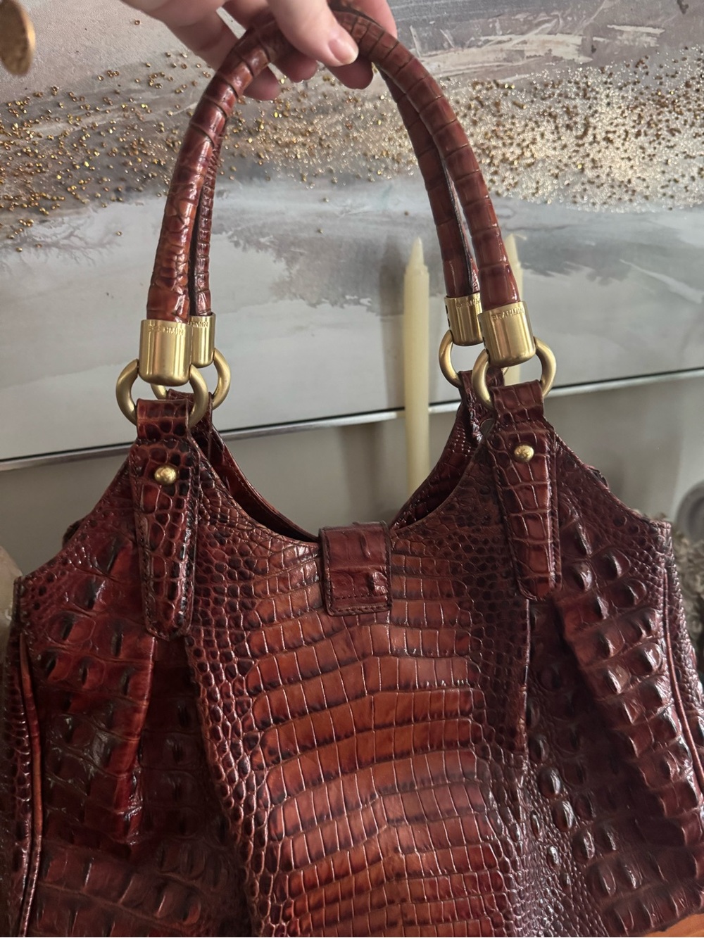 Brahmin Celia Bag Women's Alligator Purse Handbag - Picture 5 of 9